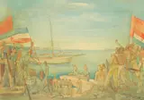 Ivo Režek, 1. Partisan Naval Detachment, watercolor on paper