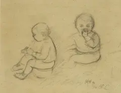 Menci Clement Crnčić, Study of a Small Child, 1913., pencil on paper