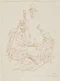 Ivo Režek, In the Tavern, 1967., tempera on paper