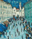 Đuro Pulitika, Dubrovnik (Stradun), 1970., oil on canvas