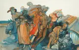 Rudolf Labaš, Carnival, 1998., oil on paper