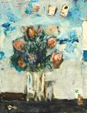 Nikola Reiser, Bouquet in a Vase, 1950-ih, oil on canvas