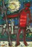 IVO VOJVODIĆ, Dubrovnik Summer Games, 1955., oil on hardboard