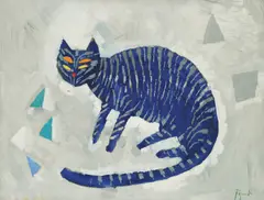 Zlatan Vrkljan, Cat, 1986., oil on canvas