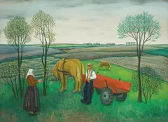 Franjo Mraz, In the Field, oil on canvas