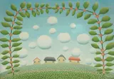 Ivan Rabuzin, Houses and Clouds, 1970., oil on canvas