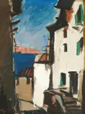 Ivo Kalina, View down the deserted street, 1973., oil on canvas