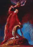 Ferdinand Kulmer, Abraham Sacrifices Isaac, oil on canvas