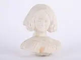 R. Calloni, Girl with a Hat, Early 20th century, Marble