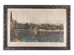 Vladimír Röhlink, View from Charles Bridge, First half of 20th century, Aquatint, paper