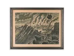 Cyril Bouda, On the Piles in Kladno, 1950s, Lithography, paper