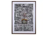 Zdeněk Mézl, Greater Print of Svatá Hora, 1985, Woodcut, watercolour, paper