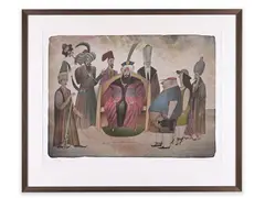 Adolf Born, Meeting with Sultan Selim III, Coloured lithography, paper