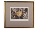 Ota Janeček, Three Birds, 1948, Etching, paper
