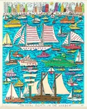 James Rizzi, Too many Boats in the Harbor, 1989, 3D-Farbserigrafie auf leichtem Karton
