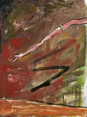 Walter Dahn, "Nikotinarm", 1981, Dispersion auf Nessel
