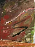 Walter Dahn, "Nikotinarm", 1981, Dispersion auf Nessel