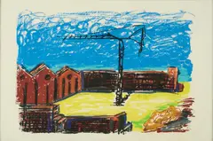 Markus Lüpertz, Forumsmauern, 2002, Farblithografie auf Hahnemühle (Wasserzeichen)