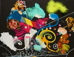 Jean Tinguely, Mémoire de la liberté, 1991, Farbserigrafie und Collage auf leichtem Karton
