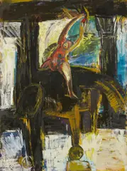 Reiterbild by Leiko Ikemura, 1986, Öl auf Leinwand, sold Dec 2025