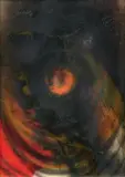 Otto Piene, "Irrlicht", 1976, Mischtechnik (Feuergouache) auf SCHOELLERSHAMMER 4G dick (Trockenstempel)