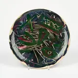 A. R. Penck, Keramikteller, 1989, Keramiteller mit Aufglasurmalerei und Scraffito
