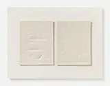 György Jovánovics, "Relief 223-224" (Diptychon), 1981, Jeweils Gips auf Holz