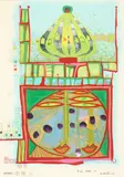 Friedensreich Hundertwasser, 10002 Nights Homo Humus Come Va How Do You Do, 1984, Farbfotolithografie und Farbserigrafie mit Metallprägungen auf Fabriano 5, 50% Cotton (Wasserzeichen)