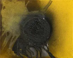 Otto Piene, "Arriba", 1976, Mischtechnik (Feuergouache) auf Leinwand