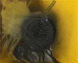 Otto Piene, "Arriba", 1976, Mischtechnik (Feuergouache) auf Leinwand