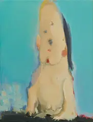 Ohne Titel by Leiko Ikemura, Öl auf Leinwand, sold Dec 2025