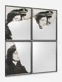 Douglas Gordon, Self Portrait of you You + Me (Four Jackies), 2008, Verbrannte Drucke, Rauch, Spiegel