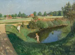 "Sommertag" by Otto Modersohn, 1906, Öl auf Leinwand, sold Dec 2025