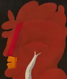 Horst Antes, "7. Roter Kopf (mit rotem H-Hut)"