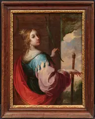 Pietro Ricchi, Heilige Barbara, Technik: Öl auf Leinwand