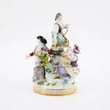 Meissen, Gärtnergruppe, Vor 1924, Porzellan, polychrom und gold staffiert