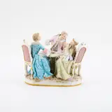 Meissen, Spielergruppe, Vor 1924, Porzellan, polychrom und gold staffiert