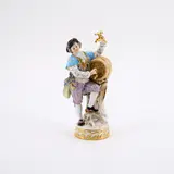 Meissen, Winzer, Vor 1924, Porzellan, polychrom und gold staffiert