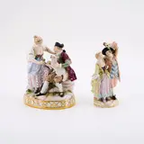 Meissen, Schäfergruppe und Allegorie des Sommers, Vor 1924, Porzellan, polychrom und gold staffiert