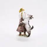 Meissen, Mädchen mit Ziege, Vor 1924, Porzellan, polychrom staffiert
