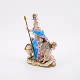 Meissen, Pallas Athene mit drei Amoretten, Vor 1924, Porzellan, polychrom und gold staffiert