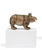 Meissen, Nashorn, Vor 1924, Porzellan, naturalistisch staffiert