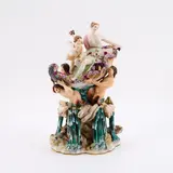 Meissen, Venusgruppe, Vor 1924, Porzellan, polychrom und gold staffiert