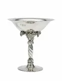 Georg Jensen, Großer Tafelaufsatz mit Traubendekor, Nach 1945, Silber