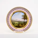 Kpm, Bildteller mit Ansicht von Jena, Um 1832-1837, Porzellan, teilweise roséfarbener Fond, polychrom und gold staffiert