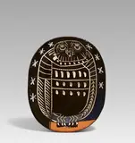 Pablo Picasso, Bright Owl, 1955, Weißes Steingut, partiell farbig gefasst und glasiert; ceramic, Madoura edition