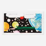Untitled (Spaceship with Planets) by Raymond Pettibon, 1998, hand-colored lithograph with unique text, sold Oct 2021