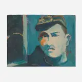 Theophilus Brown, Portrait of W.C. in Civil War Cap, 1963, oil on board