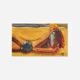 Theophilus Brown, Untitled (Reclining Man), 1965, oil on board