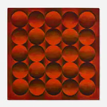 Hannes Beckmann, Convex – Concave in Orange, 1961, oil on canvas